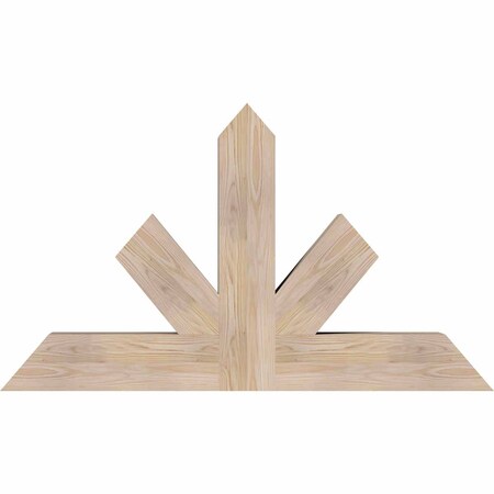 Ekena Millwork Saratoga Smooth Timber Gable Bracket, Douglas Fir, 48"W x 28"H x 5 1/2"D x 5 1/2"F, 14/12 Pitch GBW048X28X0606SAR00SDF